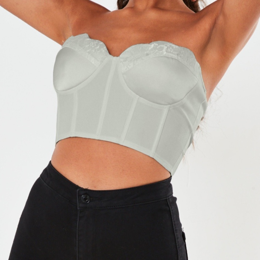 missguided sage green corset
